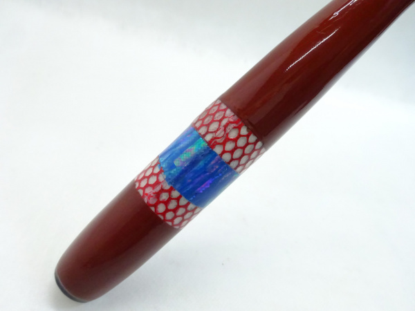 月瀬作・玉の柄 メッシュ&ブルーアワビ 西村釣具製作所